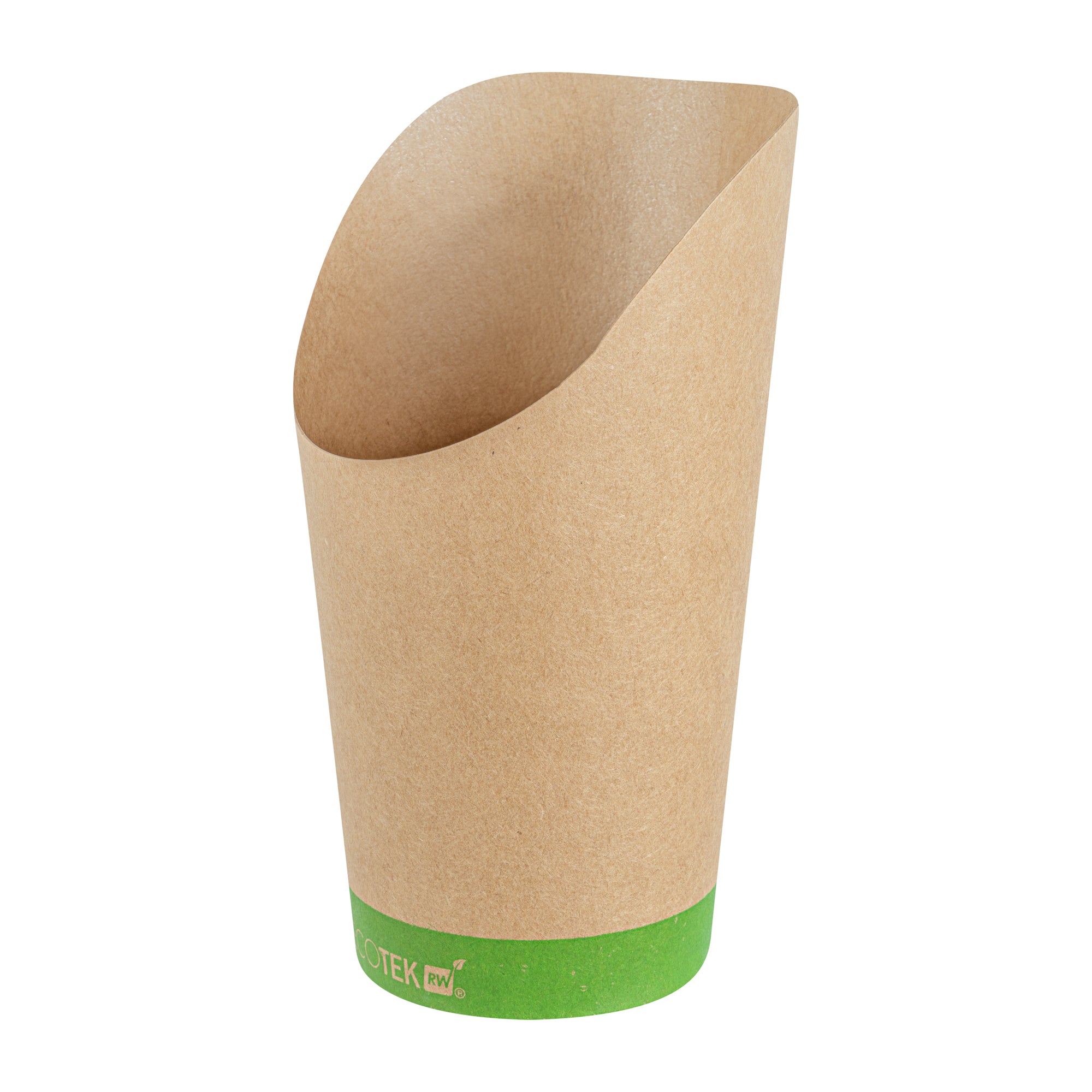 Sustain 16 oz Round Kraft Paper Incline Cup - with PLA Lining, Compostable - 3 1/2" x 3 1/2" x 5 3/4" - 100 count box