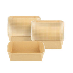 Bio Tek 44 oz Rectangle Kraft Paper Serving Container - 6 1/4