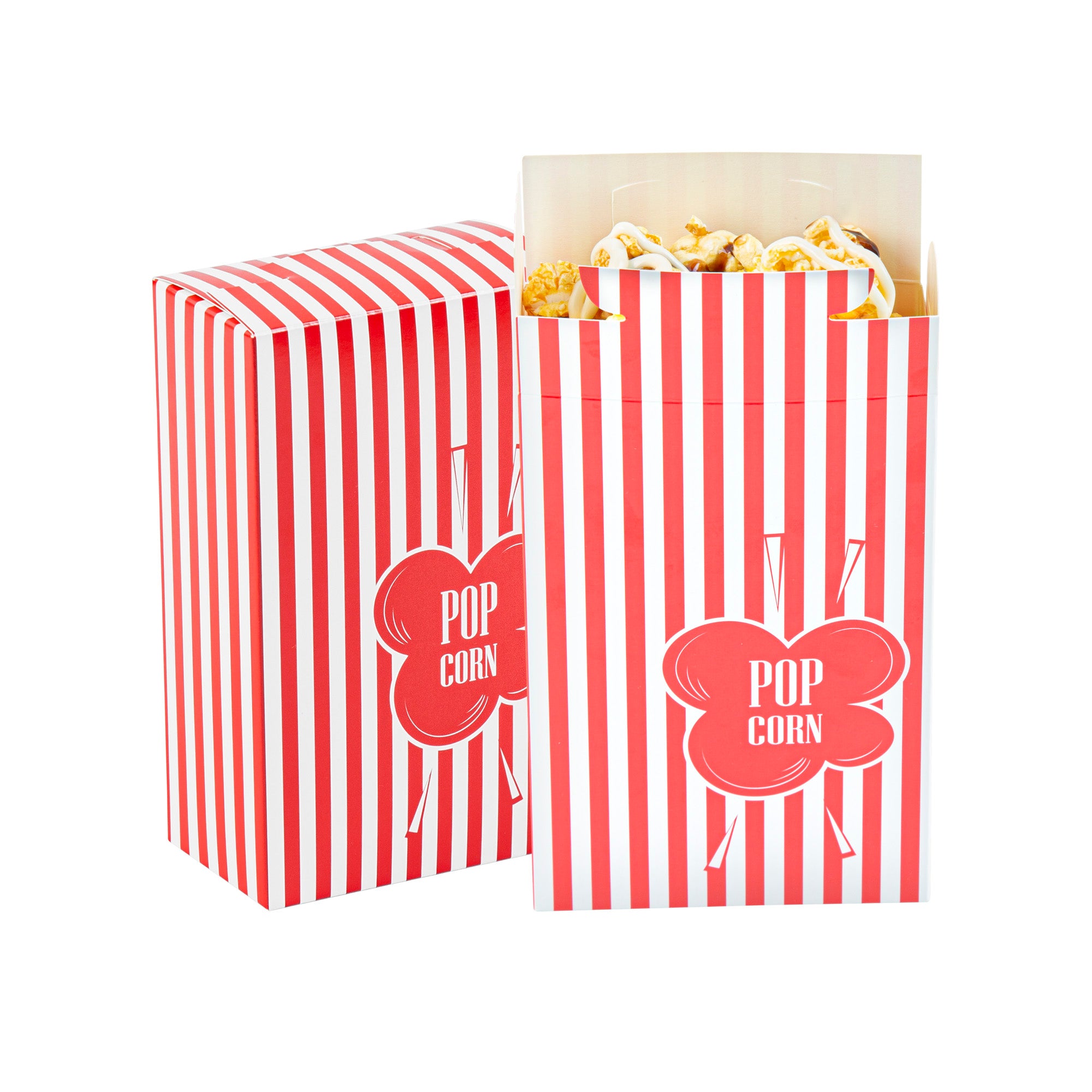 Bio Tek 0.74 oz Red Paper Popcorn Box - 4" x 2" x 6 1/2" - 400 count box