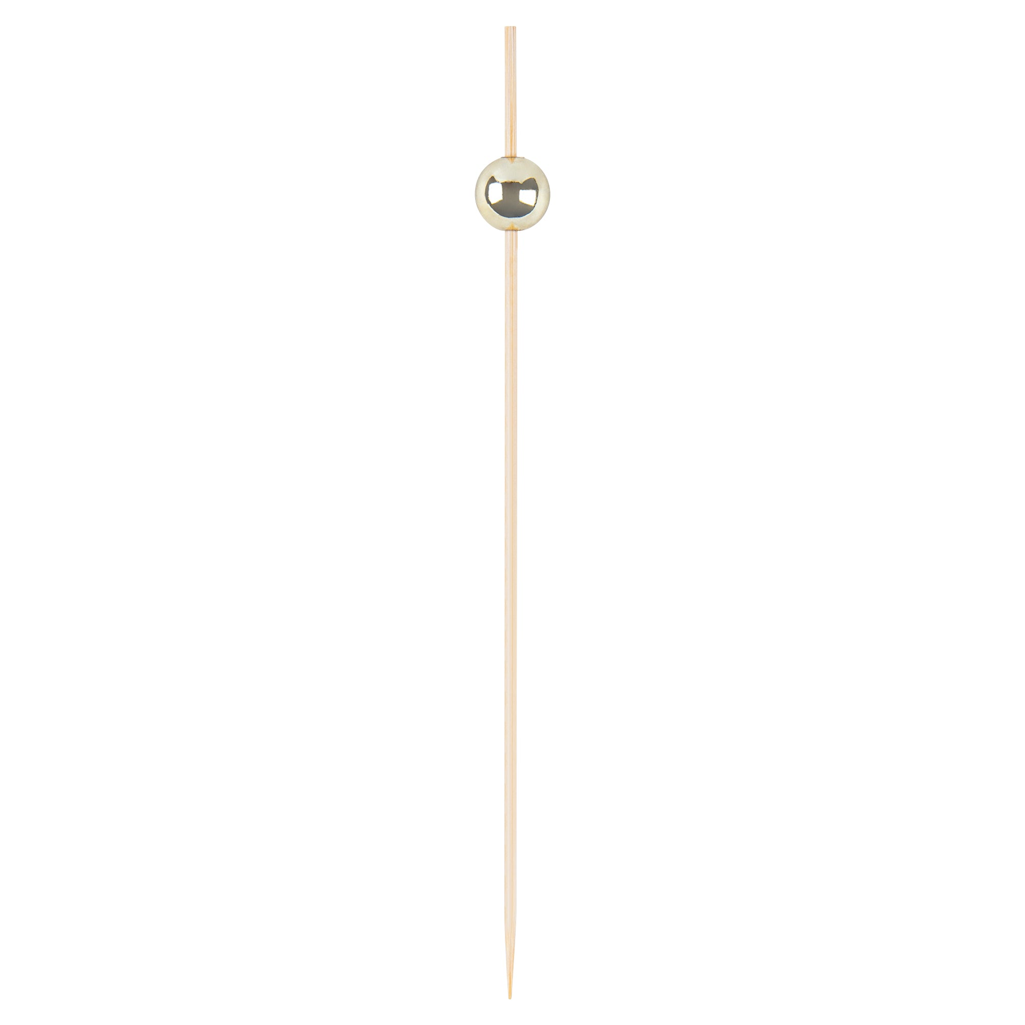 Gold Bamboo Sphere Skewer - 6" - 1000 count box