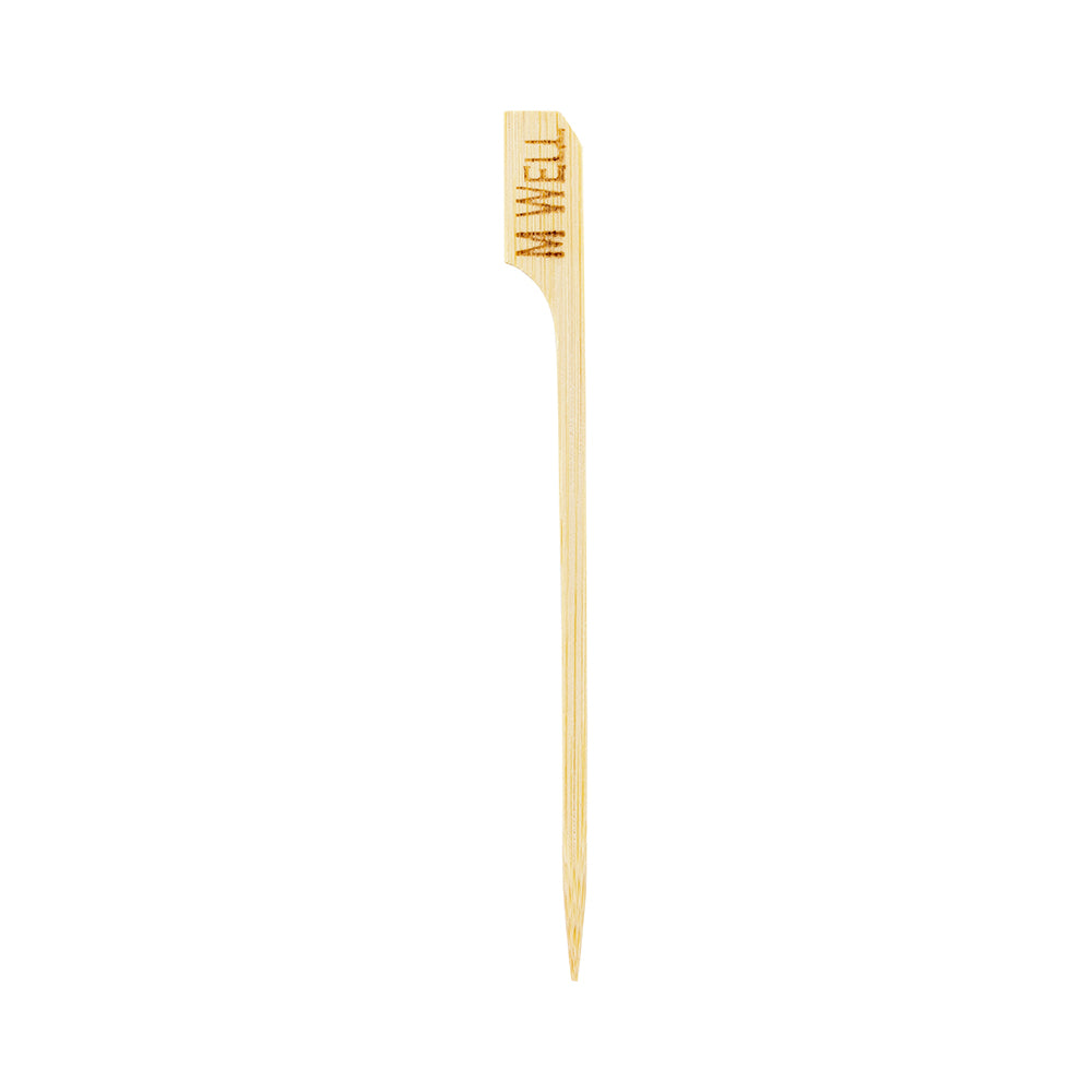 RW Smart Natural Bamboo Paddle Skewer / Food Marker - Medium Well - 4" - 1000 count box