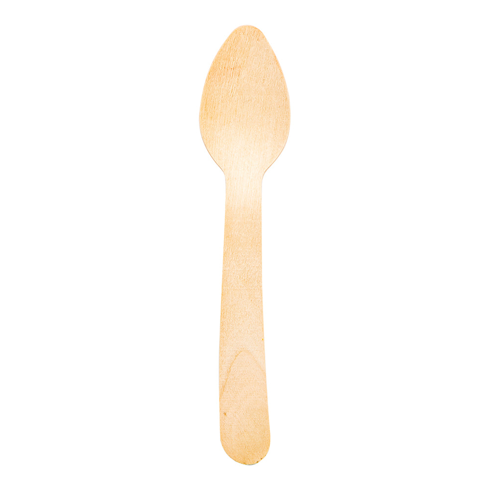 Natural Wood Mini Spoon - 4 1/4" x 1" x 1/2" - 500 count box