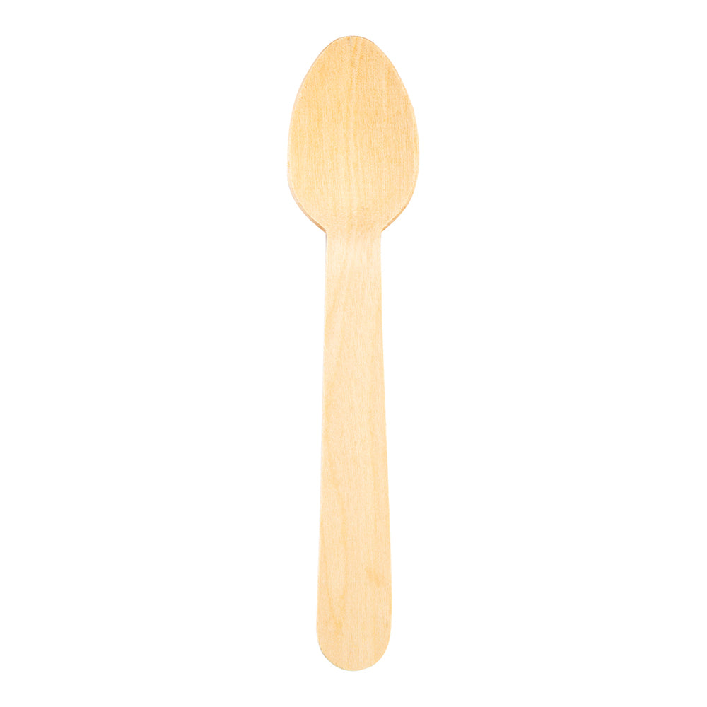 Natural Wood Spoon - 5 1/2" x 1 1/4" x 1/2" - 500 count box