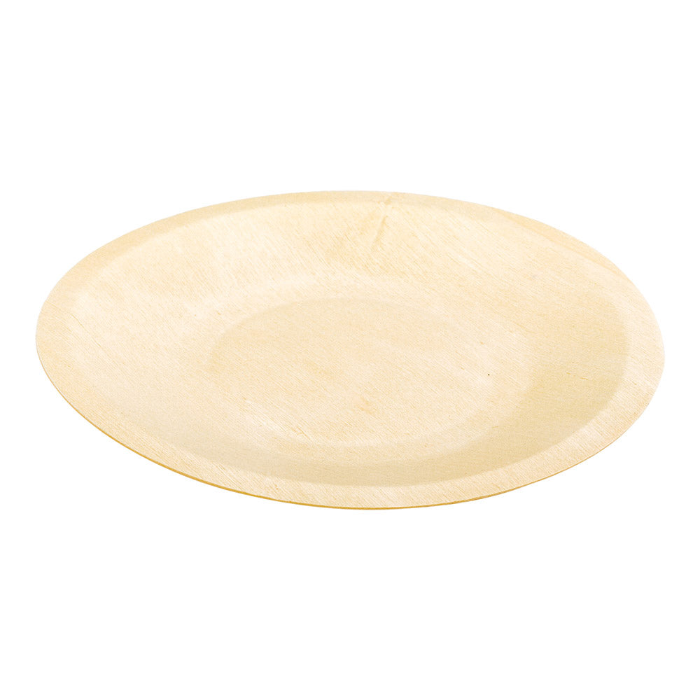 Round Natural Wood Plate - 5 1/2" x 5 1/2" x 1/2" - 200 count box