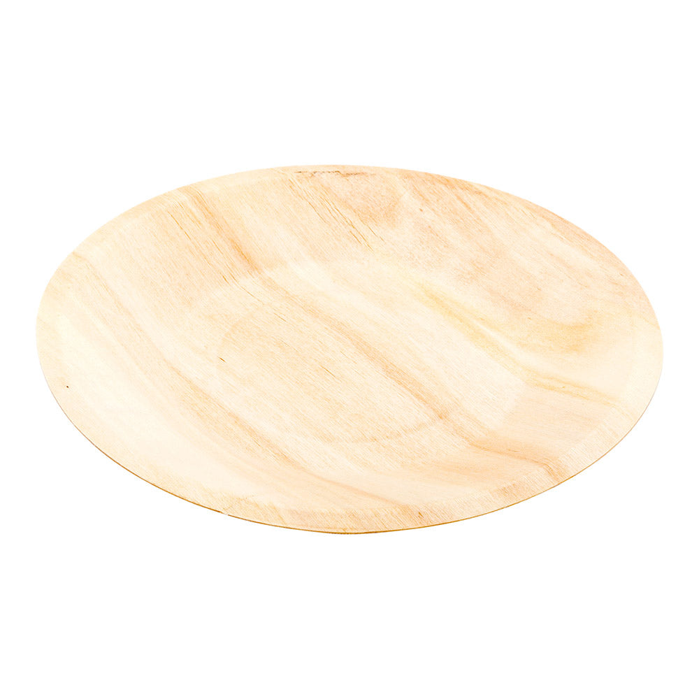 Round Natural Wood Plate - 7 1/2" x 7 1/2" x 1/2" - 200 count box