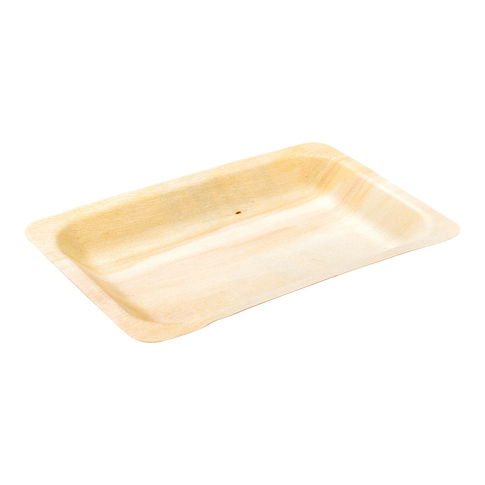 Rectangle Natural Wood Plate - 7 3/4" x 5" x 1/2" - 200 count box