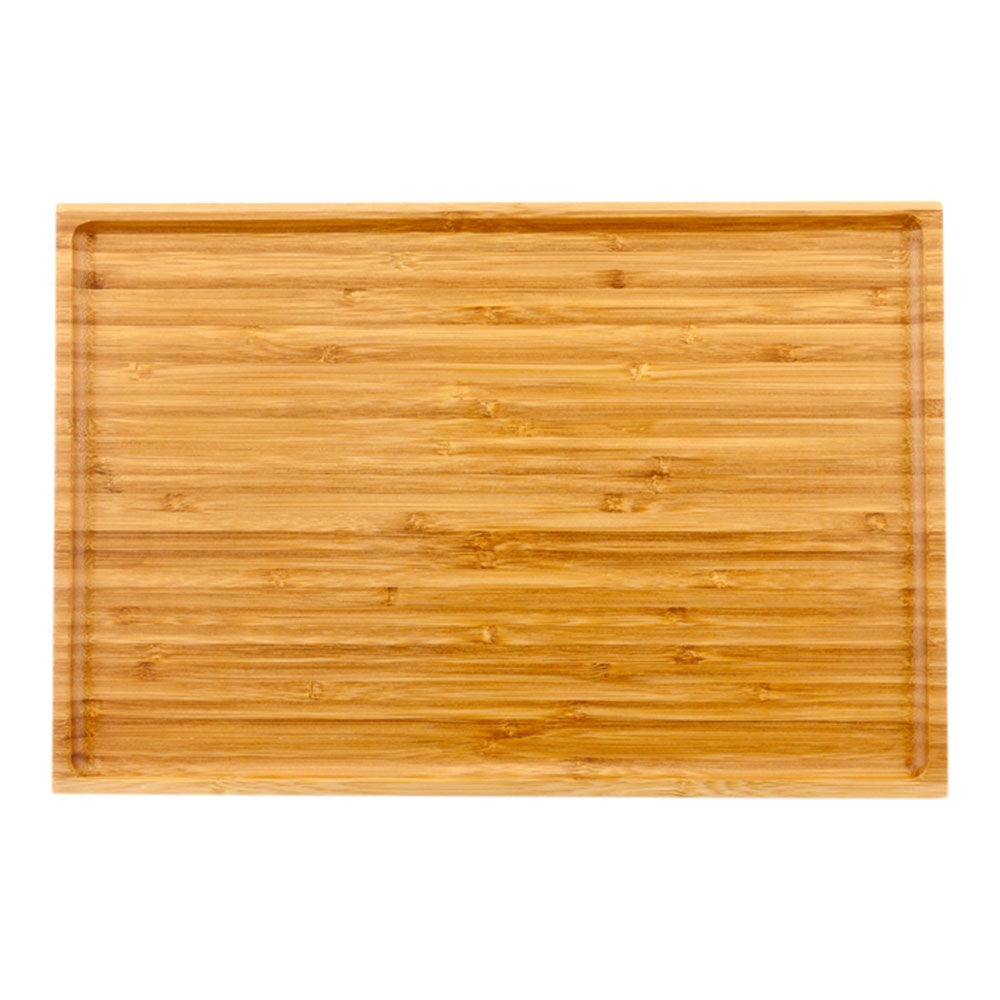 Rectangle Natural Bamboo Tray - Solid - 14" x 9 1/2" x 1/2" - 1 count box