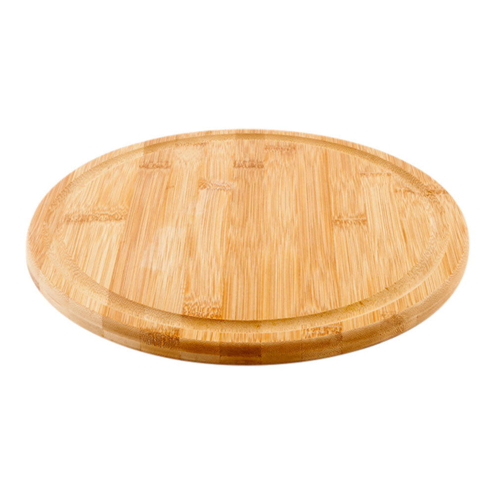 Round Natural Bamboo Serving Board - 12" x 12" x 1" - 1 count box