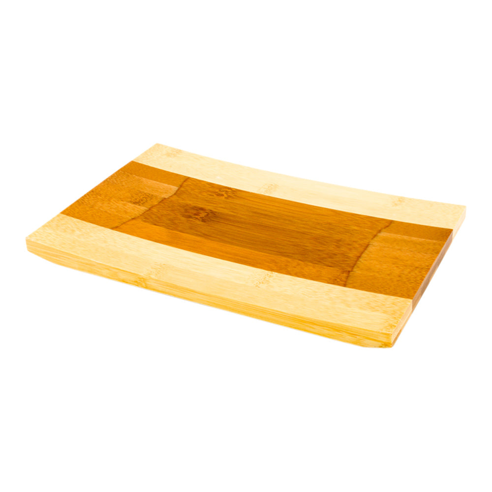 Japanese Shinto Rectangle Natural Bamboo Sushi Plate - 10 1/2" x 7" x 1" - 1 count box