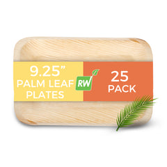 Indo Rectangle Natural Palm Leaf Plate - 9 1/4