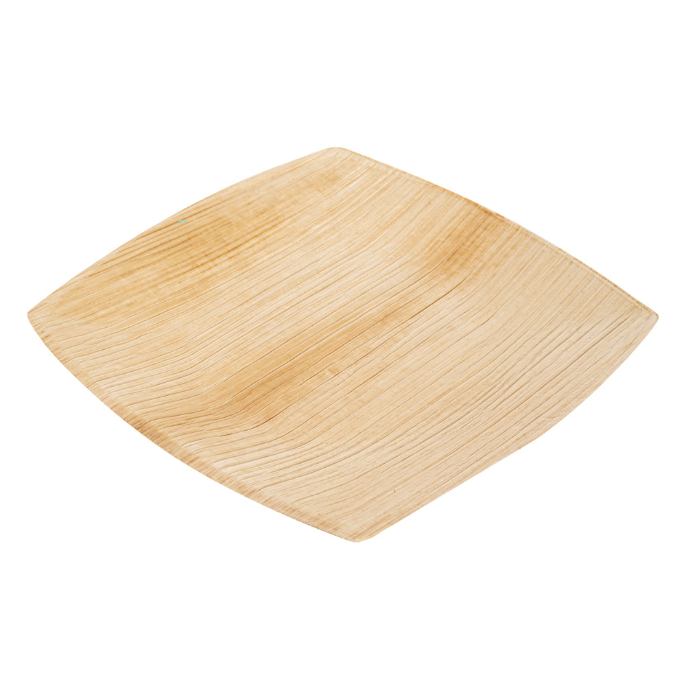 Midori Square Natural Palm Leaf Medium Plate - 6" x 6" x 1/2" - 100 count box