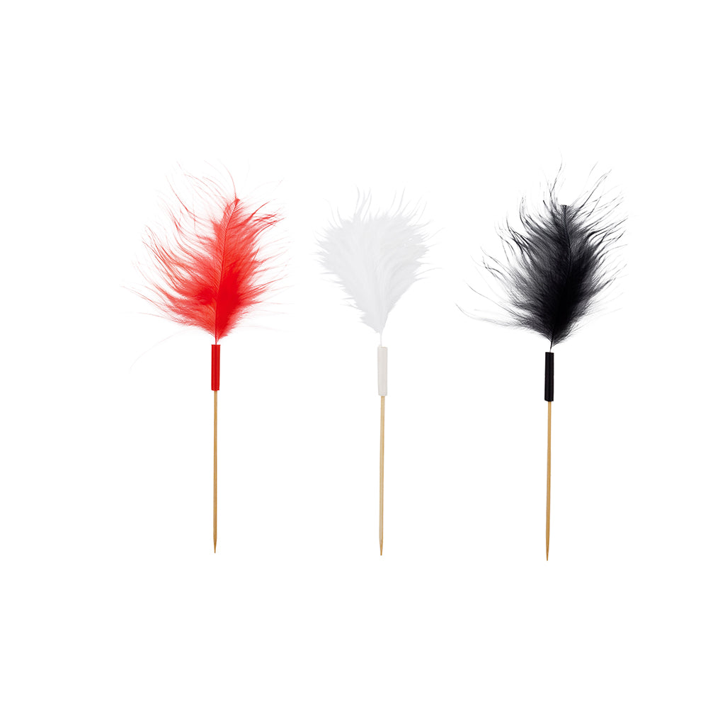 Assorted Bamboo Fuzzy Wuzzy Feather Skewer - 6" - 500 count box