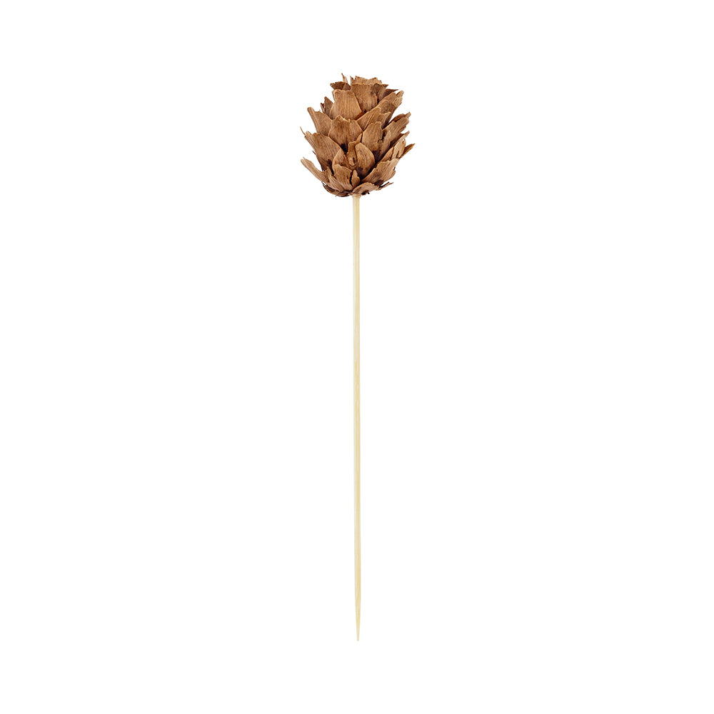 Natural Bamboo Mini Pine Cone Skewer - 6" x 3/4" x 3/4" - 500 count box