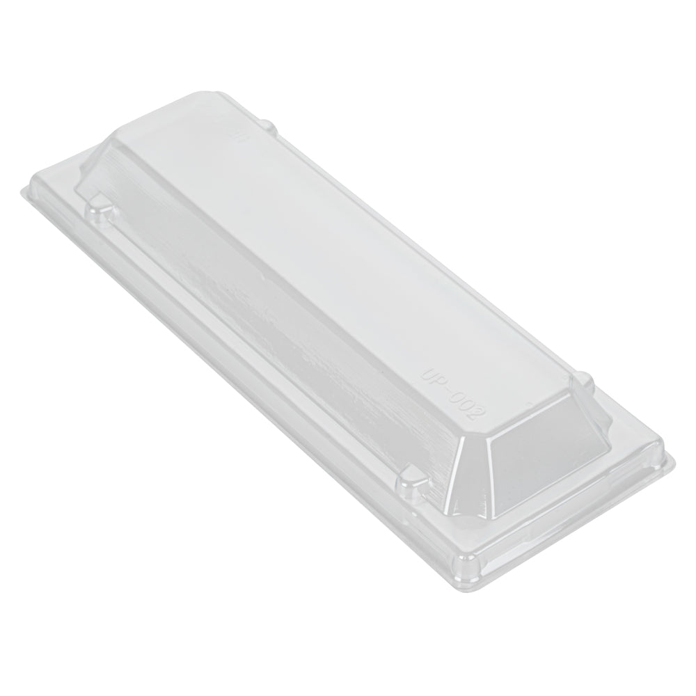 Taipei Clear Plastic Lid - Fits Rectangle Poplar Long Flare Container - 100 count box