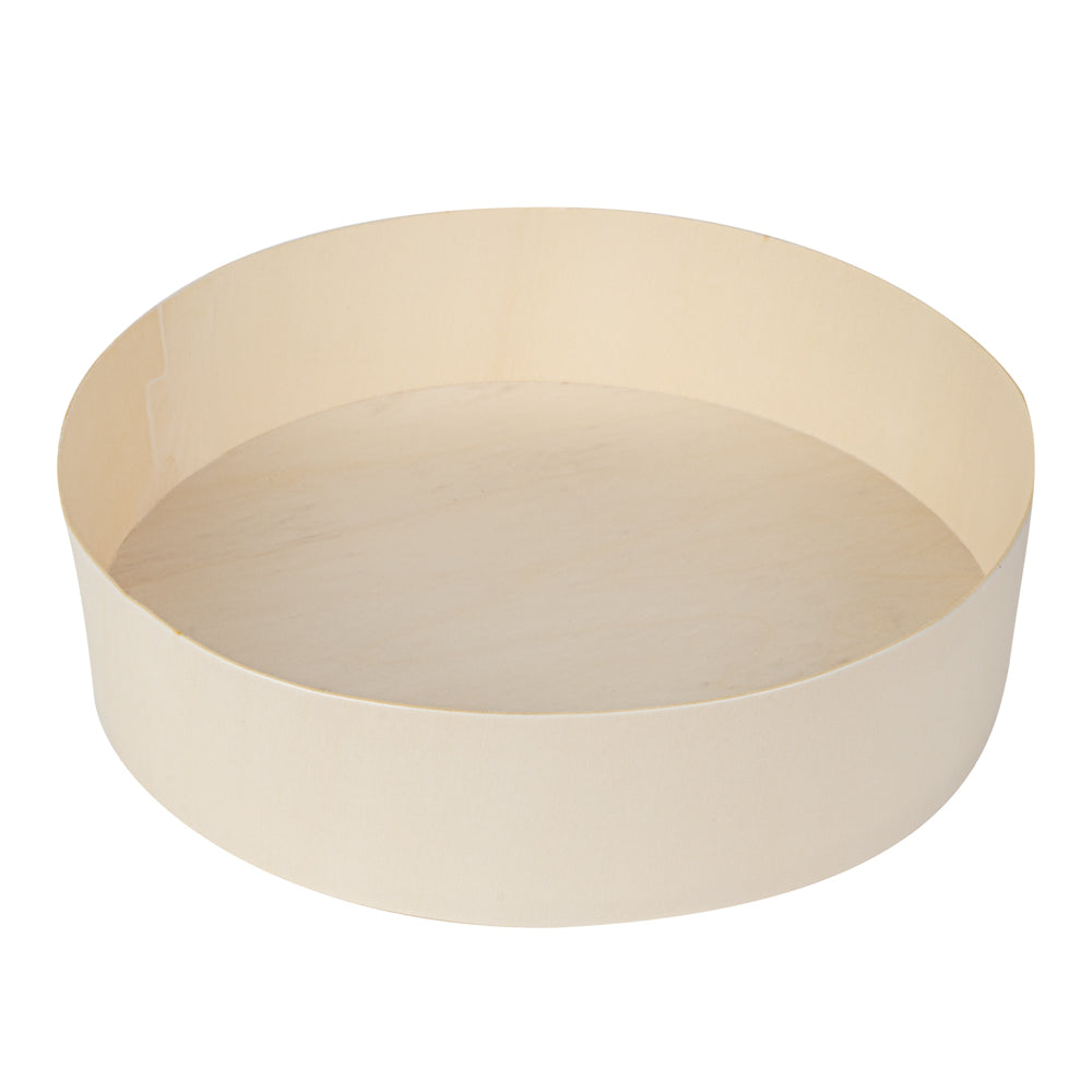 Taipei 33 oz Round Poplar Large Container - 6 3/4" x 6 3/4" x 1 3/4" - 100 count box