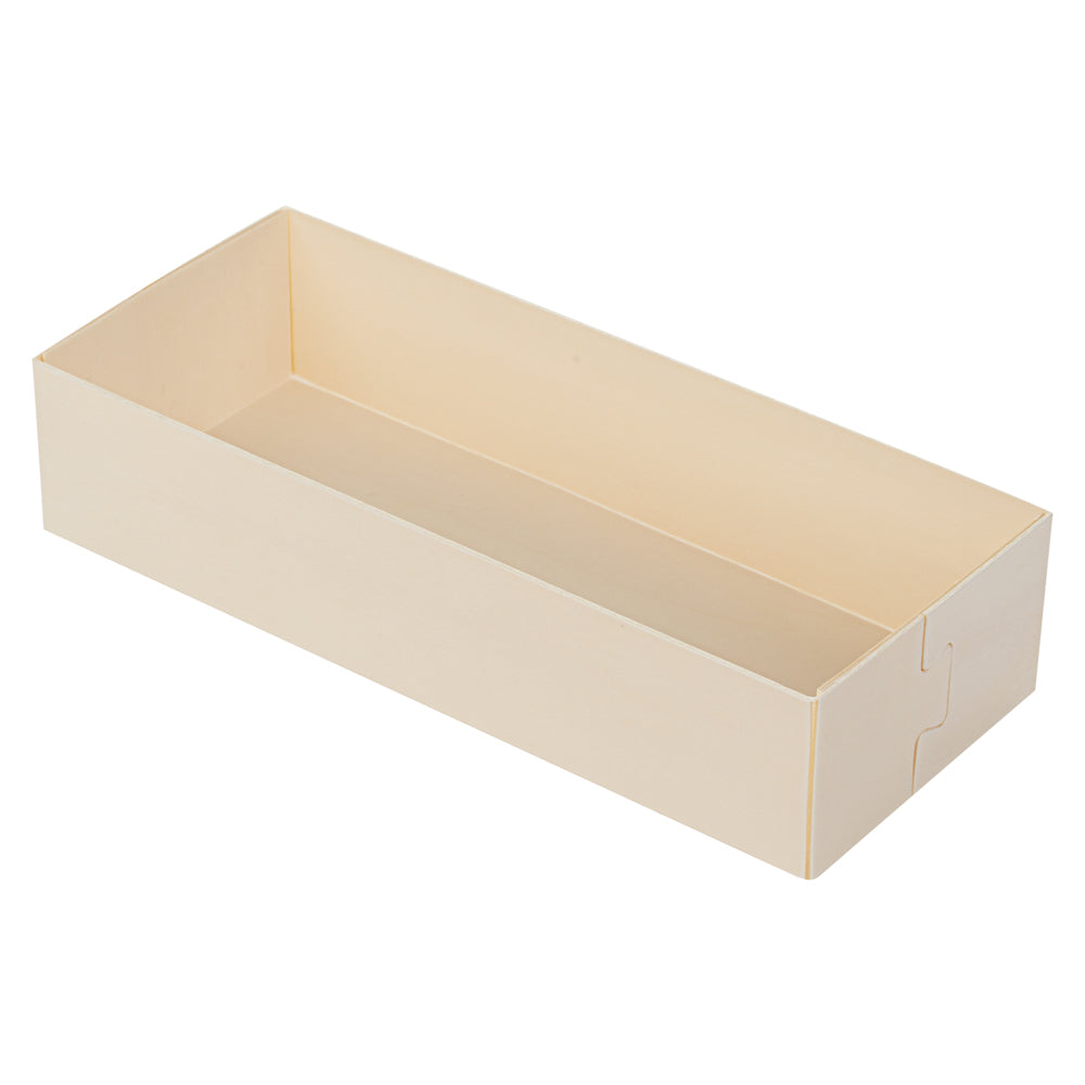 Taipei 18 oz Rectangle Poplar Long Straight Container - 7 1/4" x 3" x 1 1/2" - 100 count box