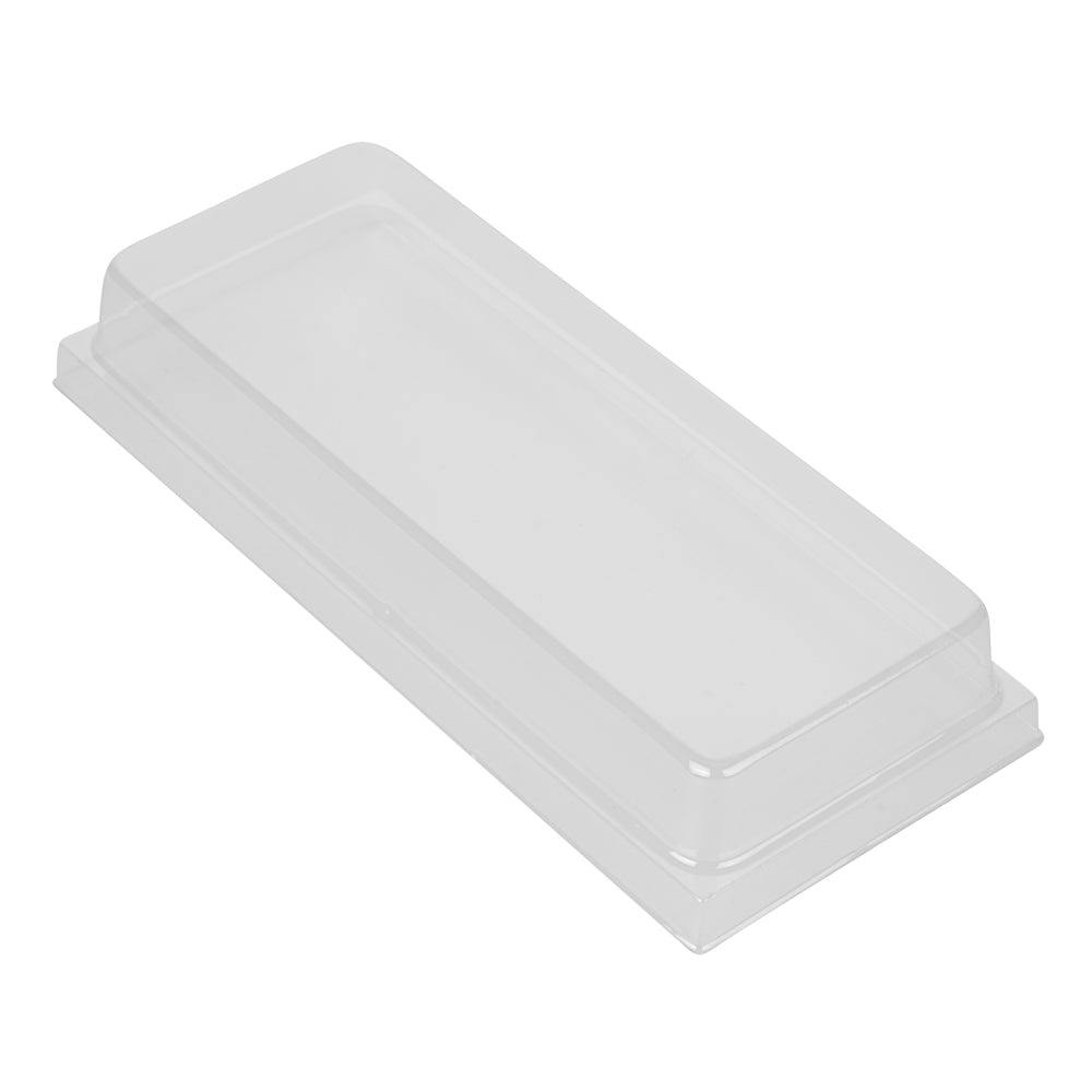 Taipei Clear Plastic Lid - Fits Rectangle Poplar Long Straight Container - 100 count box