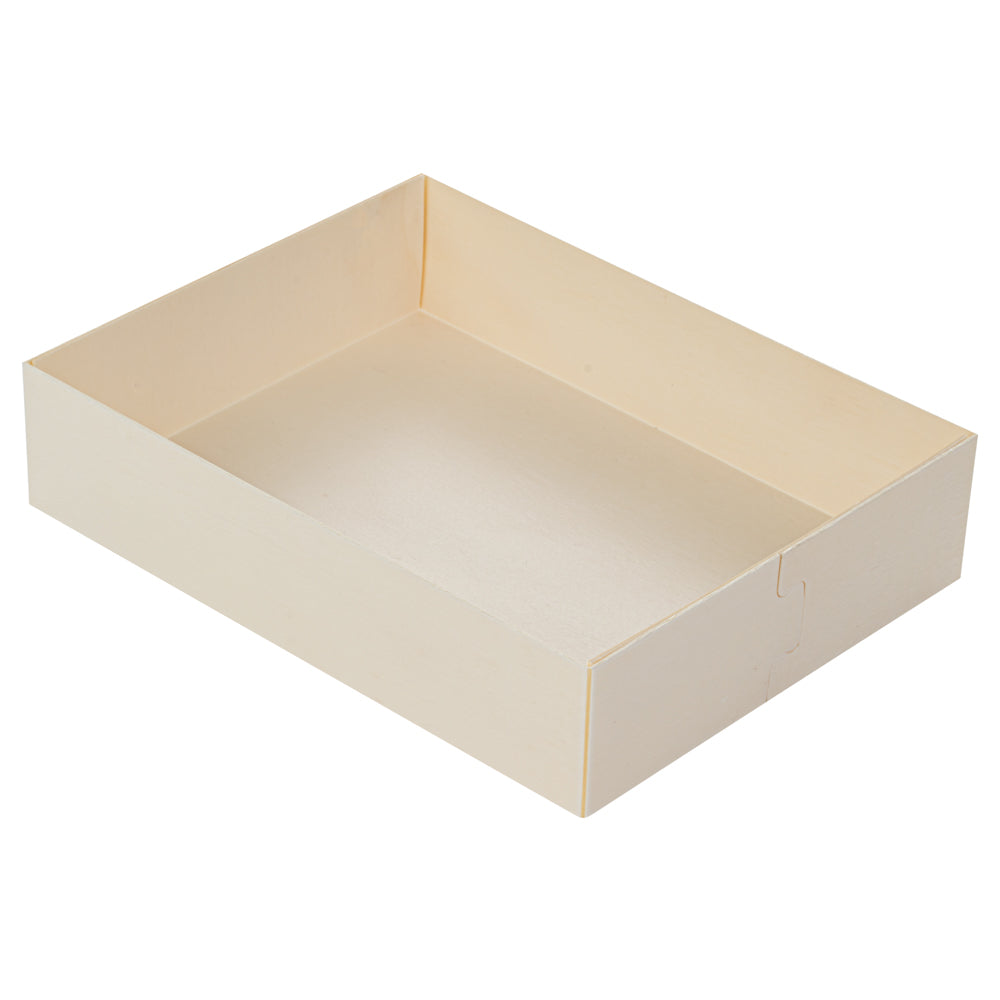 Taipei 23 oz Rectangle Poplar Short Straight Container - 6 1/4" x 4 3/4" x 1 1/2" - 100 count box