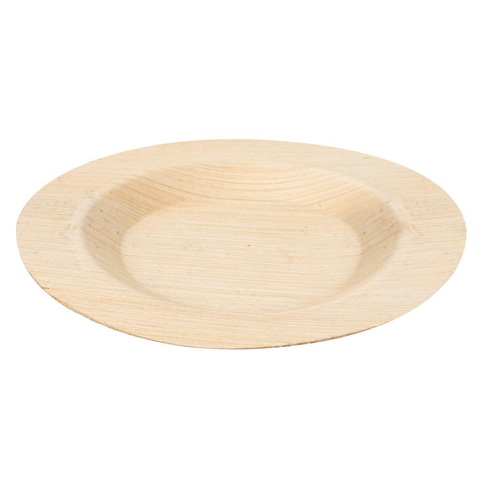 Indo Round Natural Palm Leaf Plate - 6" x 6" x 1 1/4" - 100 count box