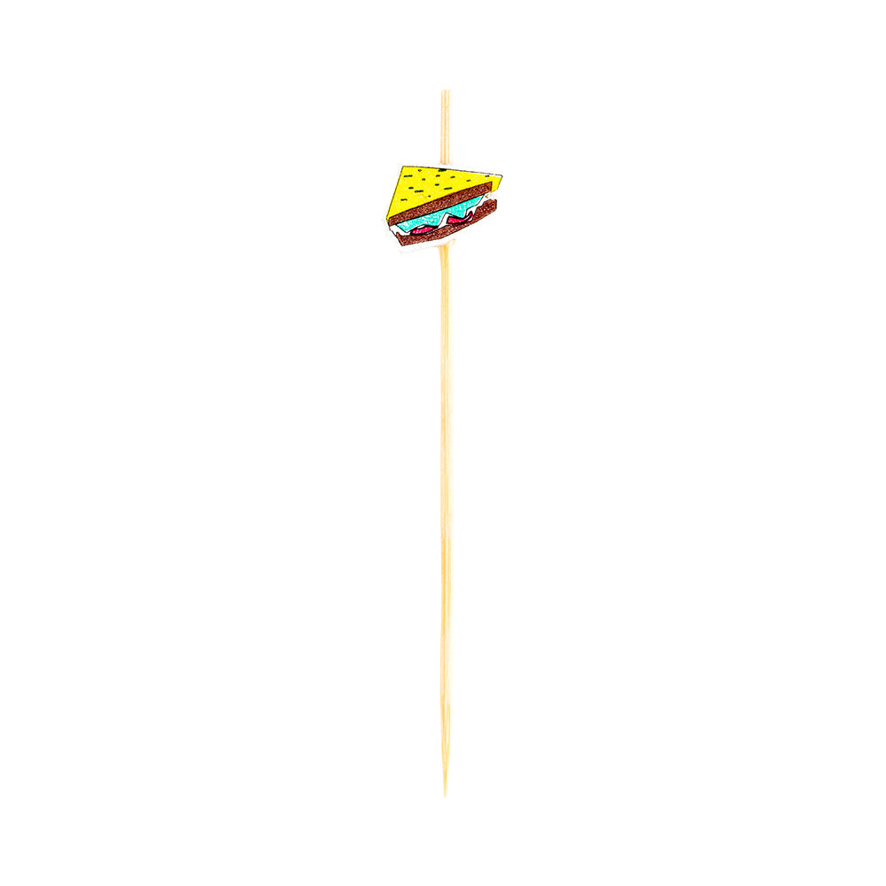 Yellow Bamboo Sandwich Skewer - 4" x 3/4" - 1000 count box