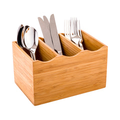 Rectangle Natural Bamboo Flatware Display - 8 1/4