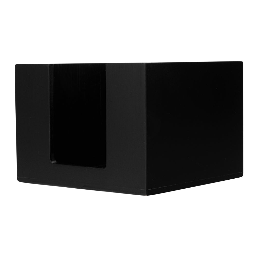 Square Black Bamboo Cocktail Napkin Holder - 5 1/2" x 5 1/2" x 4" - 1 count box