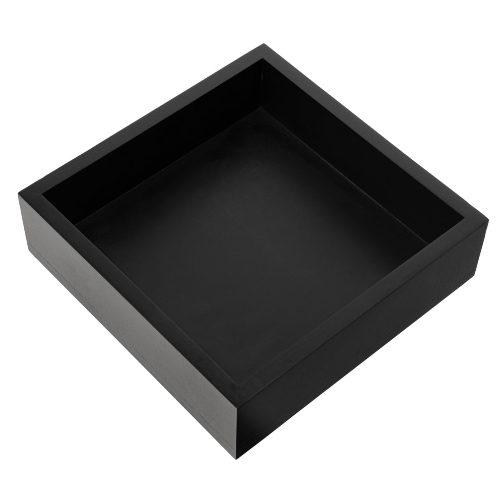 Square Black Bamboo Small Tray - 10" x 10" x 2 3/4" - 1 count box