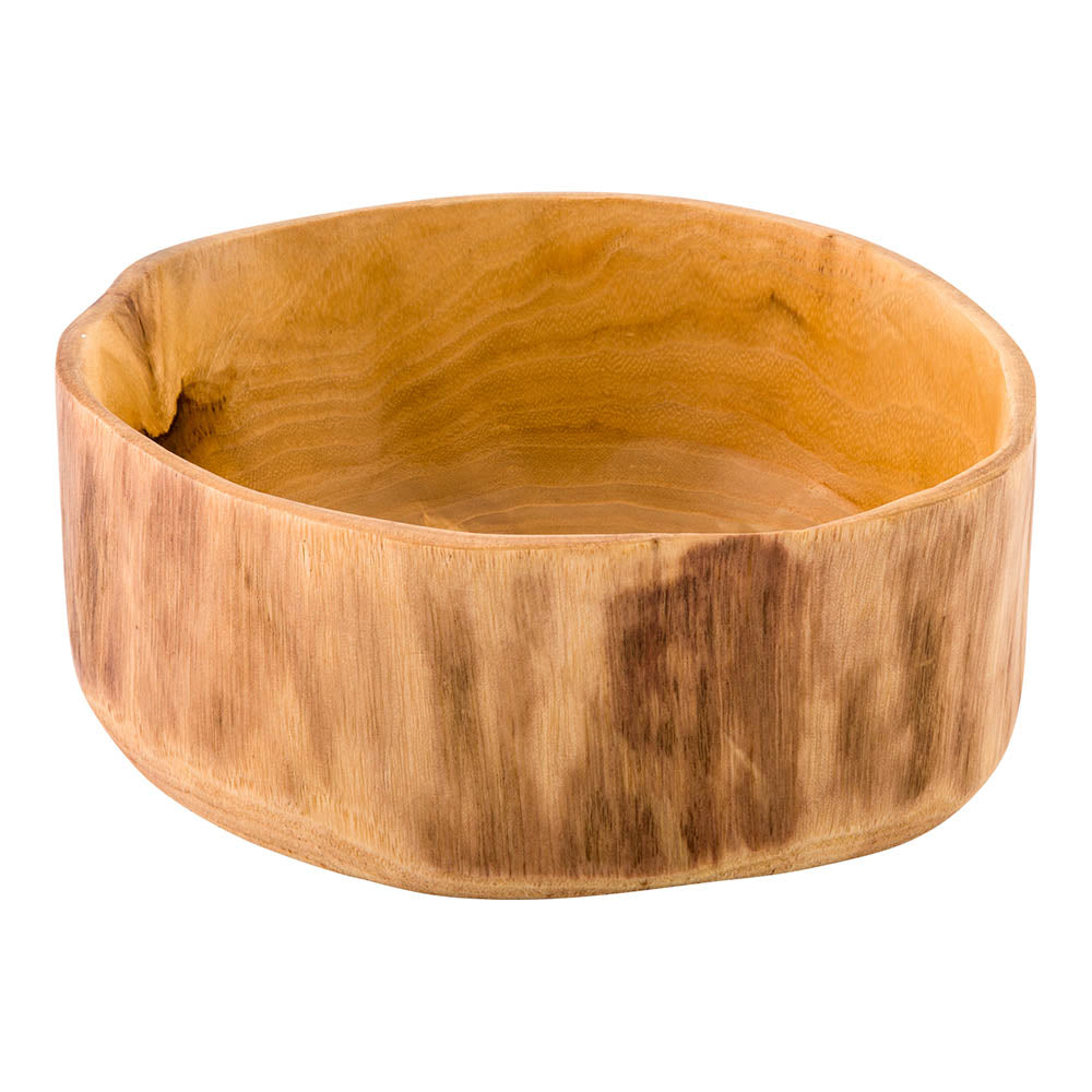 Nature Tek 64 oz Round Natural Wood Serving Bowl - 9 1/4" x 8 1/4" x 3 1/2" - 1 count box