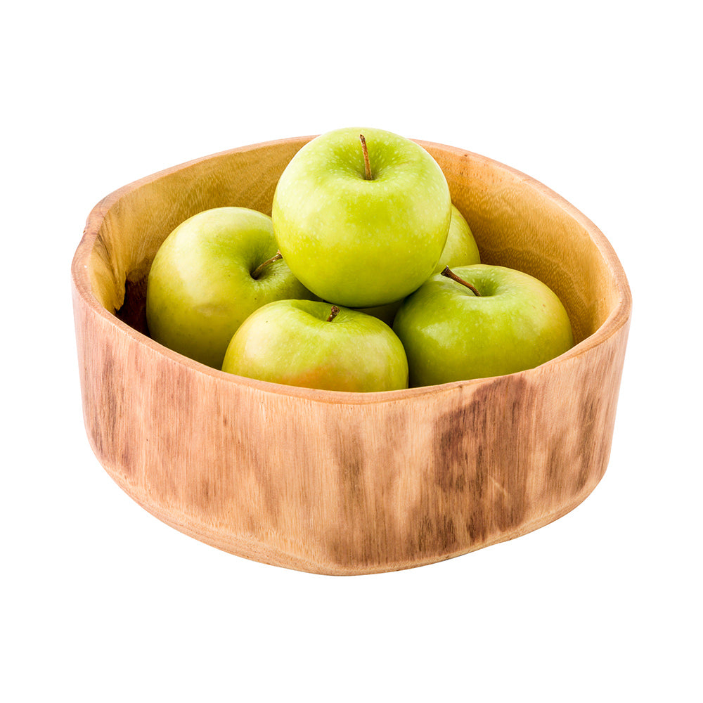 Nature Tek 64 oz Round Natural Wood Serving Bowl - 9 1/4" x 8 1/4" x 3 1/2" - 1 count box