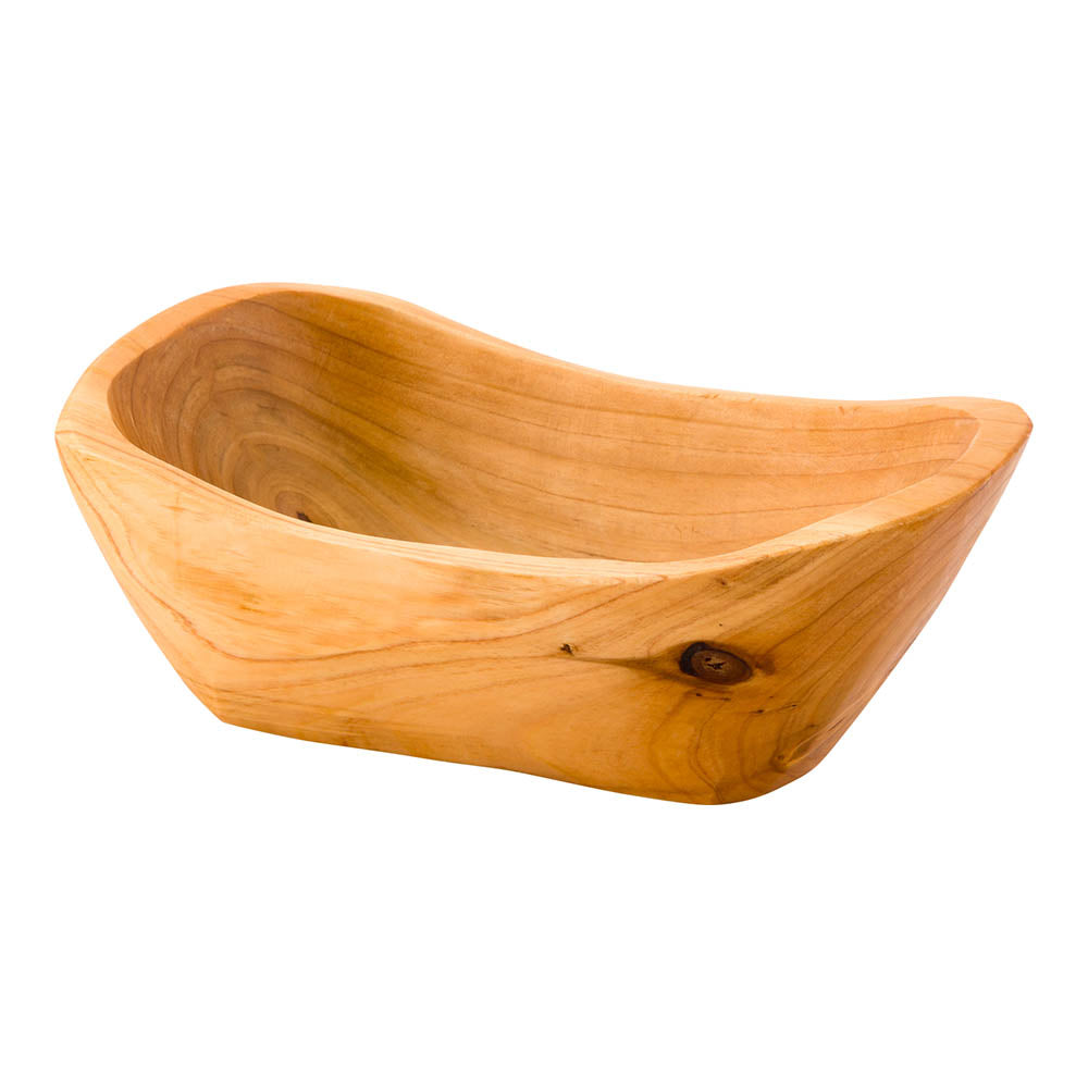 Nature Tek 13 oz Oval Natural Wood Serving Bowl - 7 1/2" x 4 1/4" x 2 3/4" - 1 count box