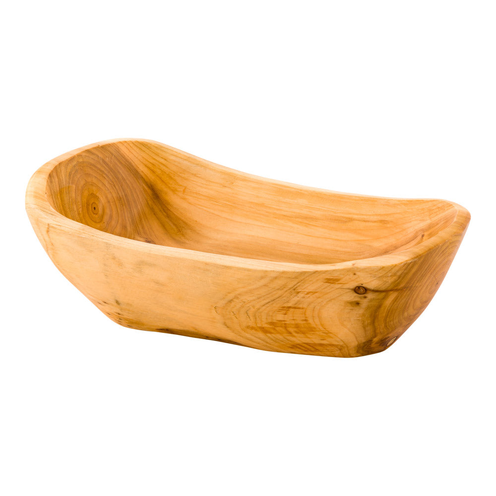 Nature Tek 76 oz Oval Natural Wood Serving Bowl - 13 1/2" x 7 3/4" x 4 1/2" - 1 count box