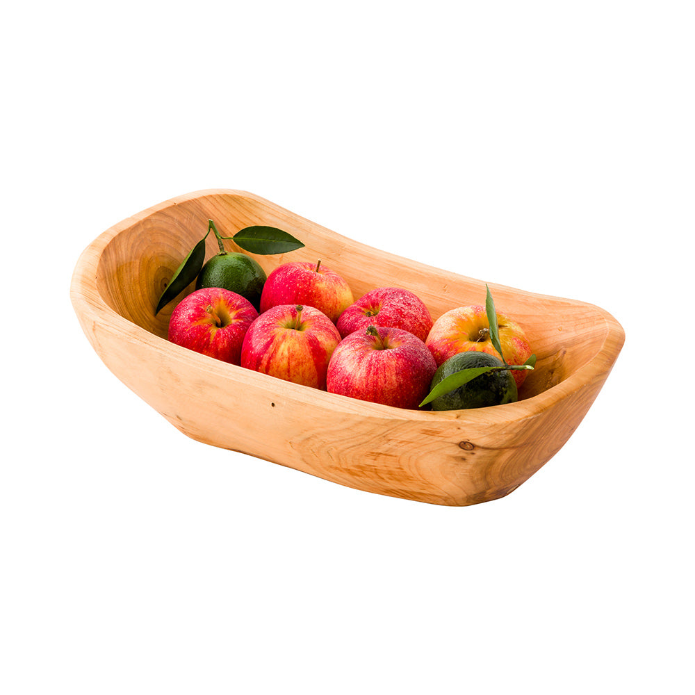 Nature Tek 76 oz Oval Natural Wood Serving Bowl - 13 1/2" x 7 3/4" x 4 1/2" - 1 count box