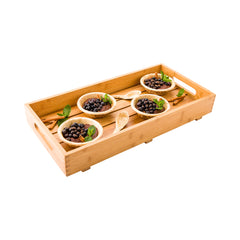 Natural Bamboo Serving Tray - with Handles - 22 1/2