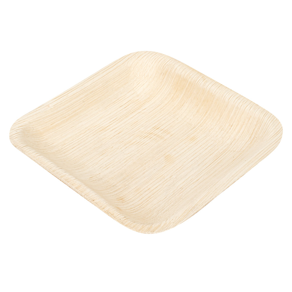 Indo Square Natural Palm Leaf Plate - 5" x 5" x 3/4" - 100 count box