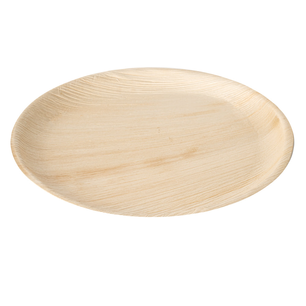 Indo Round Natural Palm Leaf Plate - 11 3/4" x 11 3/4" x 1" - 100 count box