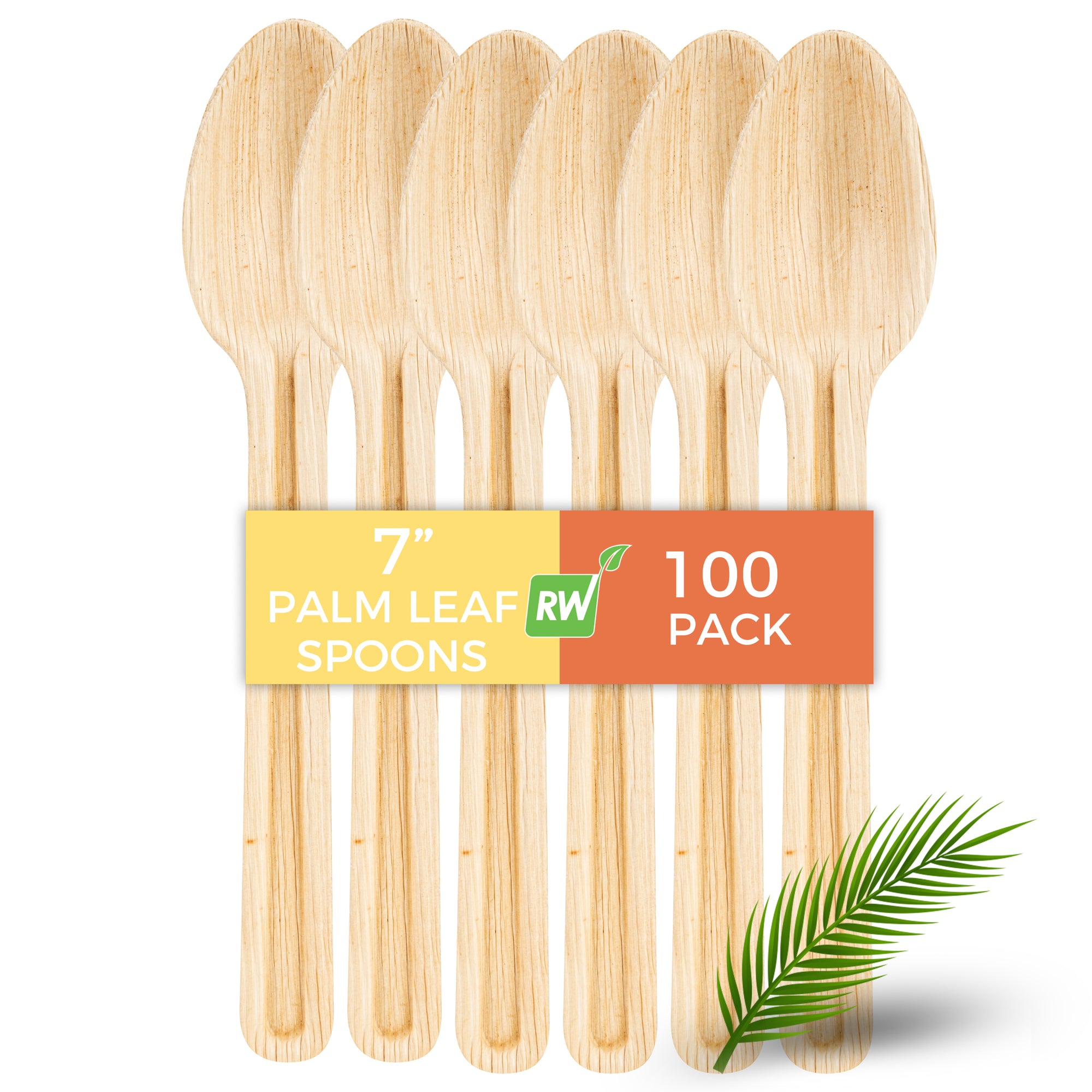 Indo Natural Palm Leaf Spoon - 7" - 100 count box