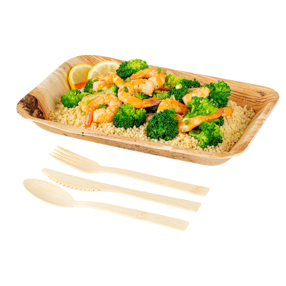 Bambuddha Natural Bamboo Disposable Cutlery Set - 7" - 100 count box