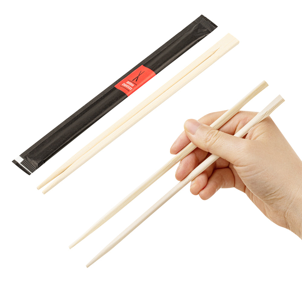 Bambuddha Natural Bamboo Twin Chopsticks - Wrapped - 8 1/4" - 1000 count box