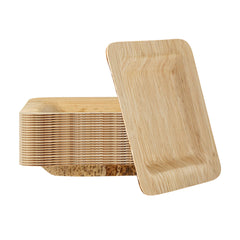 Bambuddha Square Natural Bamboo Plate - 4 3/4