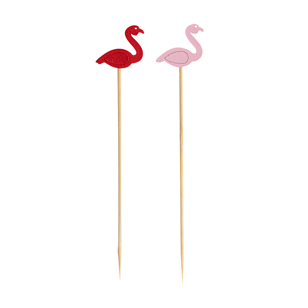 Red and Pink Bamboo Flamingo Skewer - 4 3/4" - 1000 count box