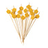 Yellow Bamboo Flower Skewer - 4 3/4" - 1000 count box