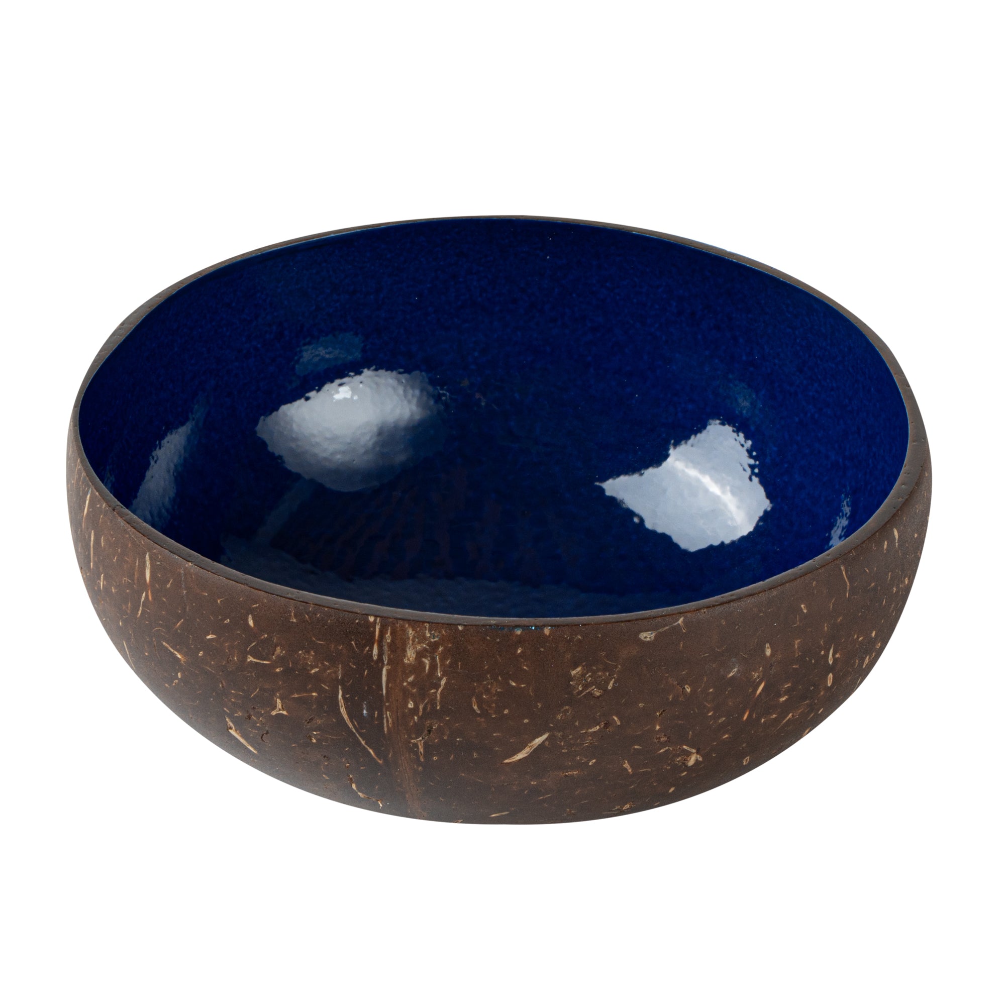 Coco Casa 16 oz Metallic Blue Handmade Coconut Bowl - 10 count box