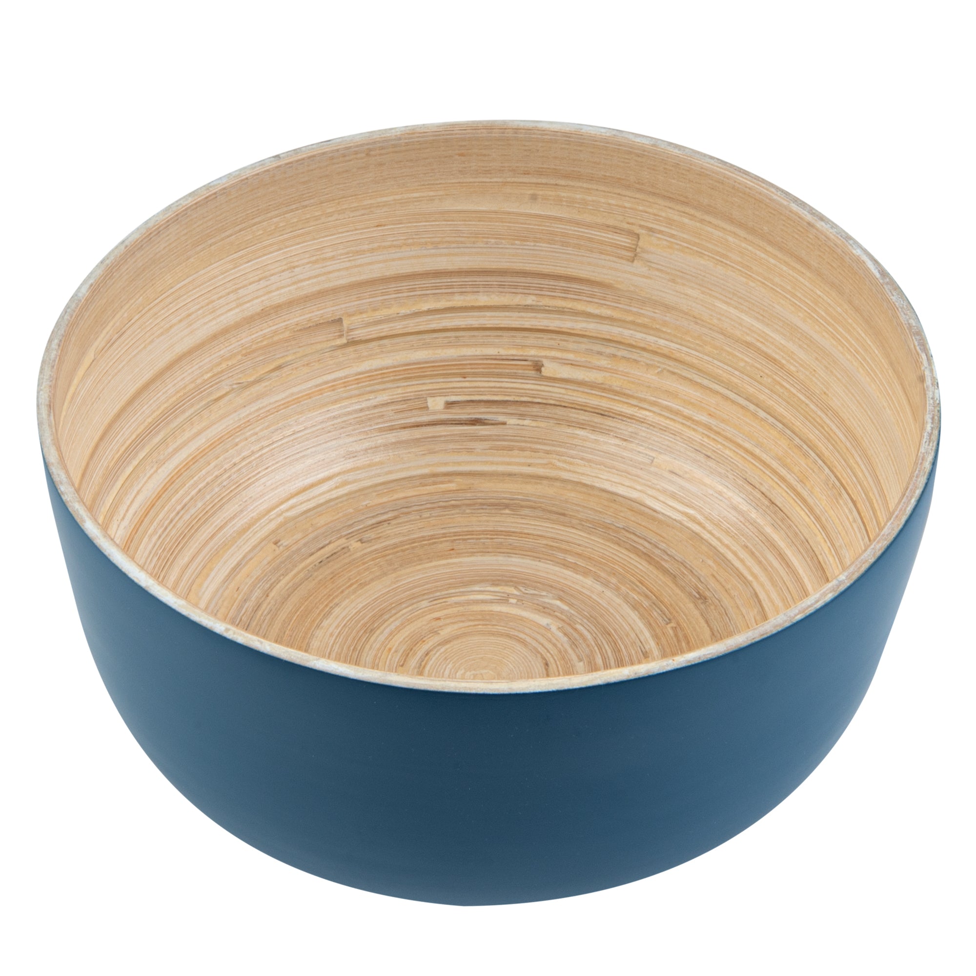 Bambuddha 15 oz Round Blue Spun Bamboo Small Salad Bowl - 7 3/4" x 7 3/4" x 4" - 1 count box