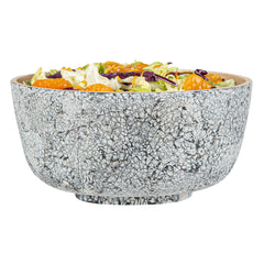 Bambuddha 15 oz Round Gray Spun Bamboo Small Eggshell Salad Bowl - 7 3/4