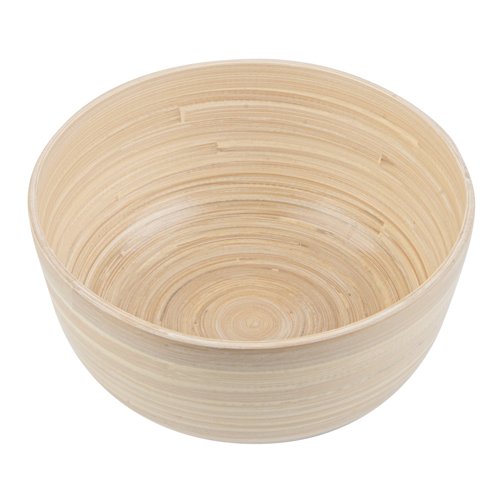 Bambuddha 15 oz Round Natural Spun Bamboo Small Salad Bowl - 7 3/4" x 7 3/4" x 4" - 1 count box