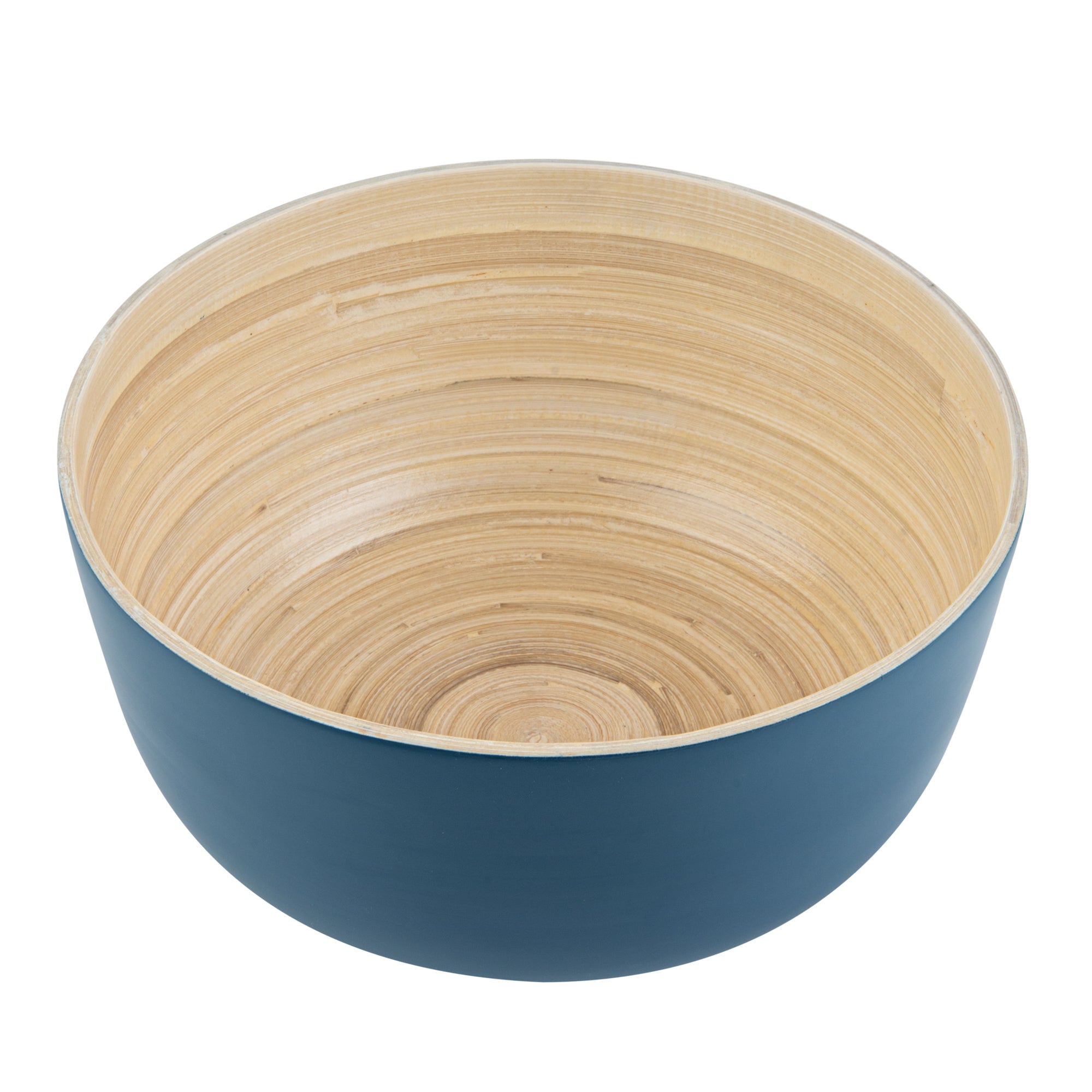 Bambuddha 25 oz Round Blue Spun Bamboo Medium Salad Bowl - 9 1/2" x 9 1/2" x 4 3/4" - 1 count box