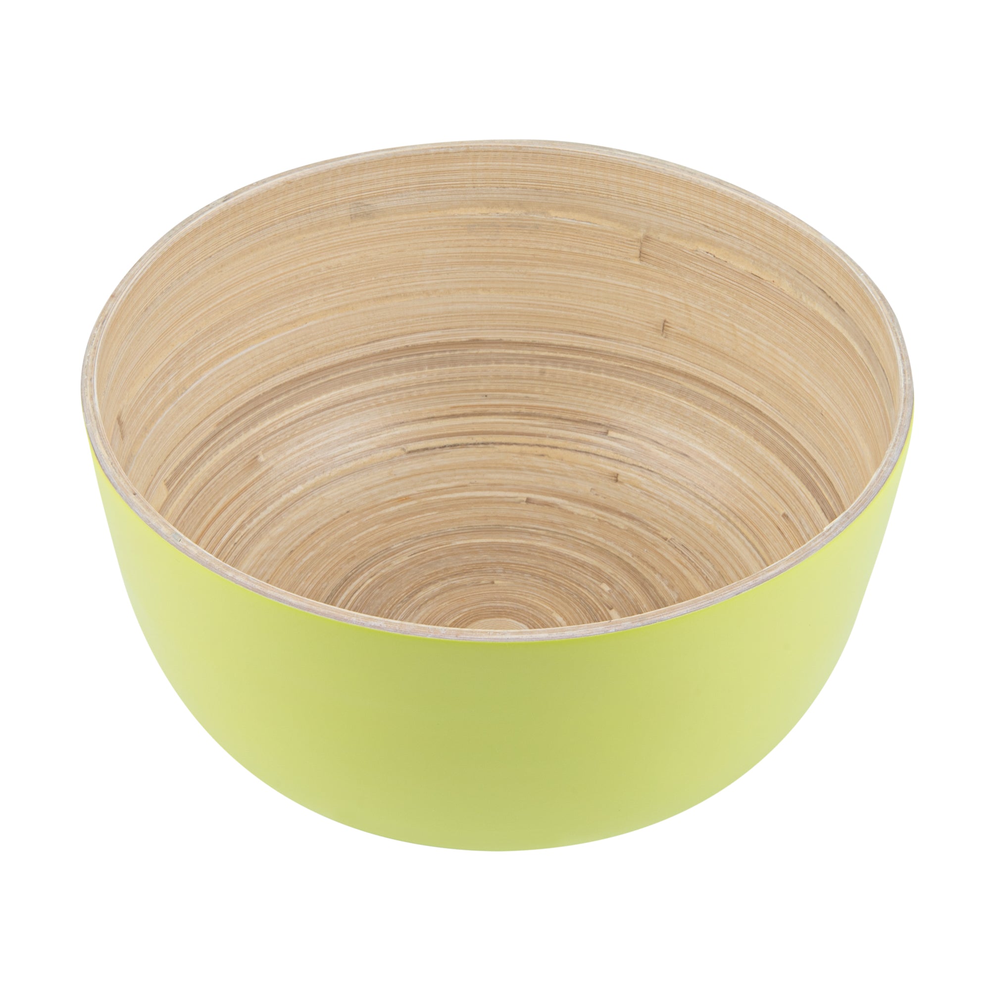 Bambuddha 25 oz Round Green Spun Bamboo Medium Salad Bowl - 9 1/2" x 9 1/2" x 4 3/4" - 1 count box