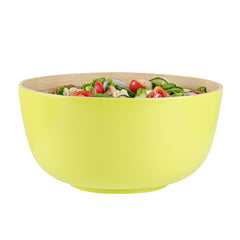 Bambuddha 30 oz Round Green Spun Bamboo Large Salad Bowl - 11