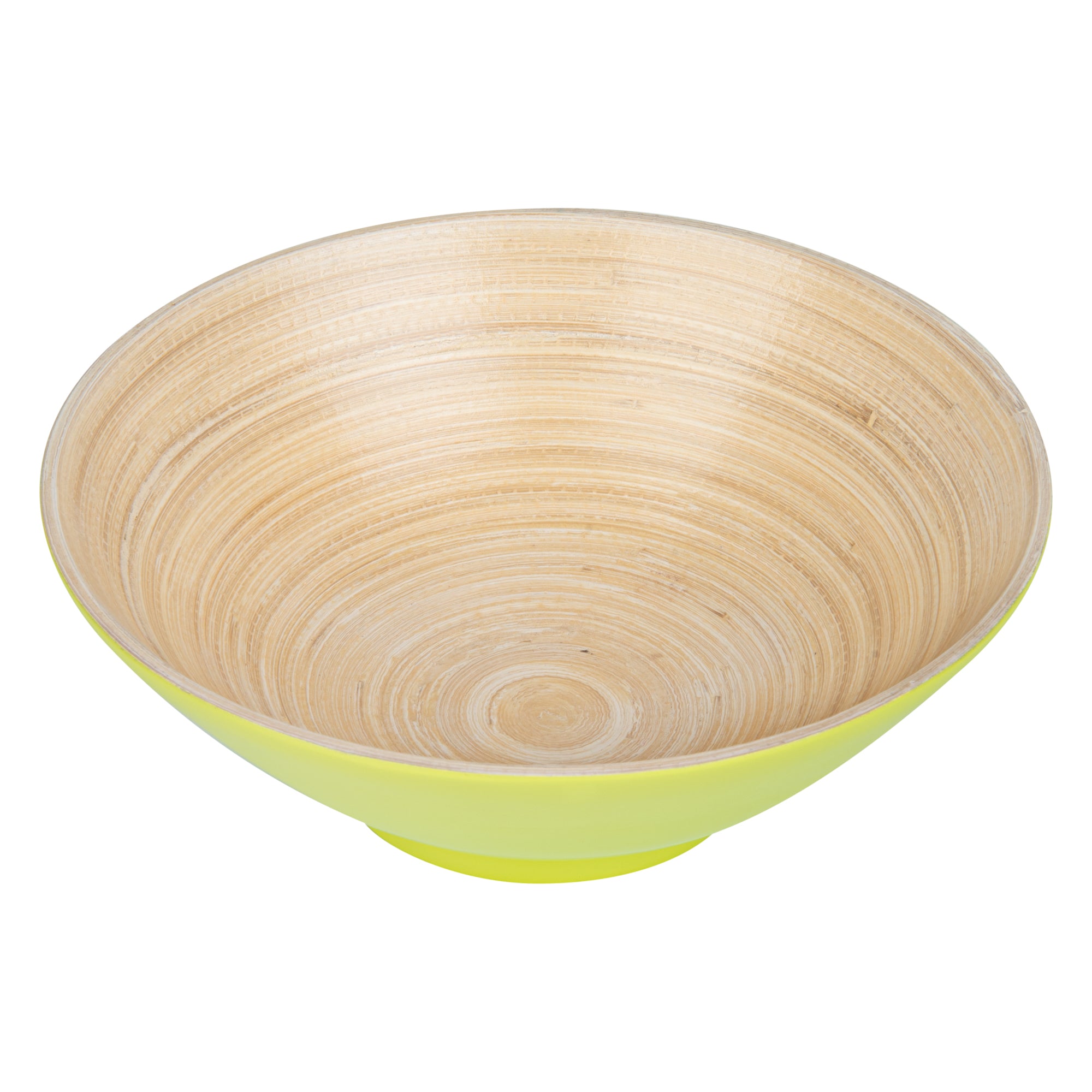 Bambuddha 29 oz Round Green Spun Bamboo Serving Bowl - 8 1/4" x 8 1/4" x 3 1/4" - 1 count box