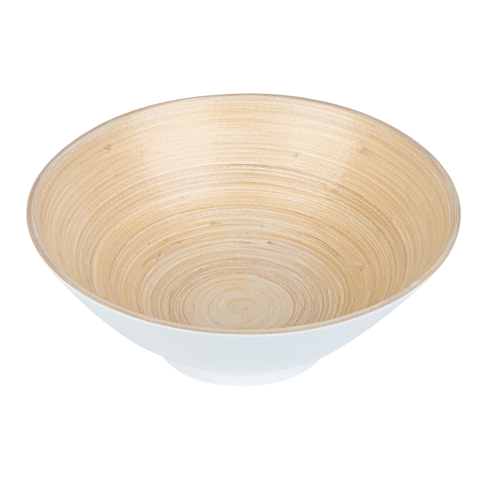 Bambuddha 29 oz Round White Spun Bamboo Serving Bowl - 8 1/4" x 8 1/4" x 3 1/4" - 1 count box